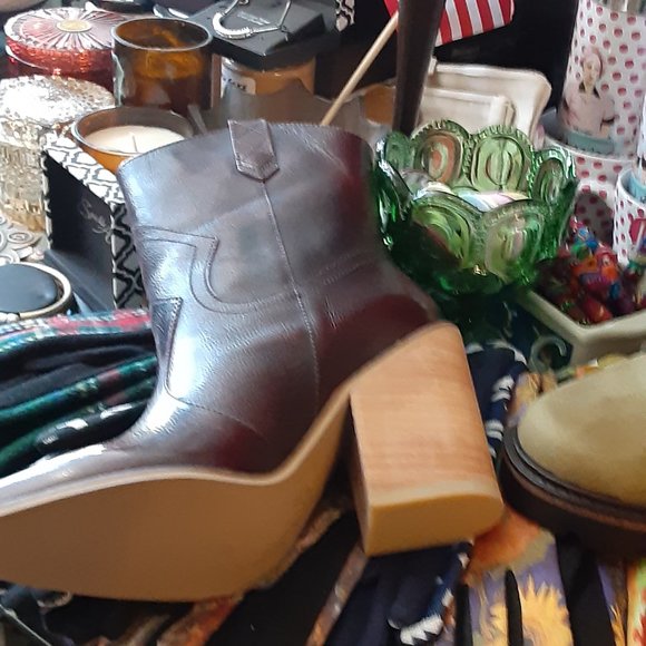 STILVALI DARK RED COWGIRL ANKLE BOOTS LEATHER EURO SIZES - Picture 4 of 6